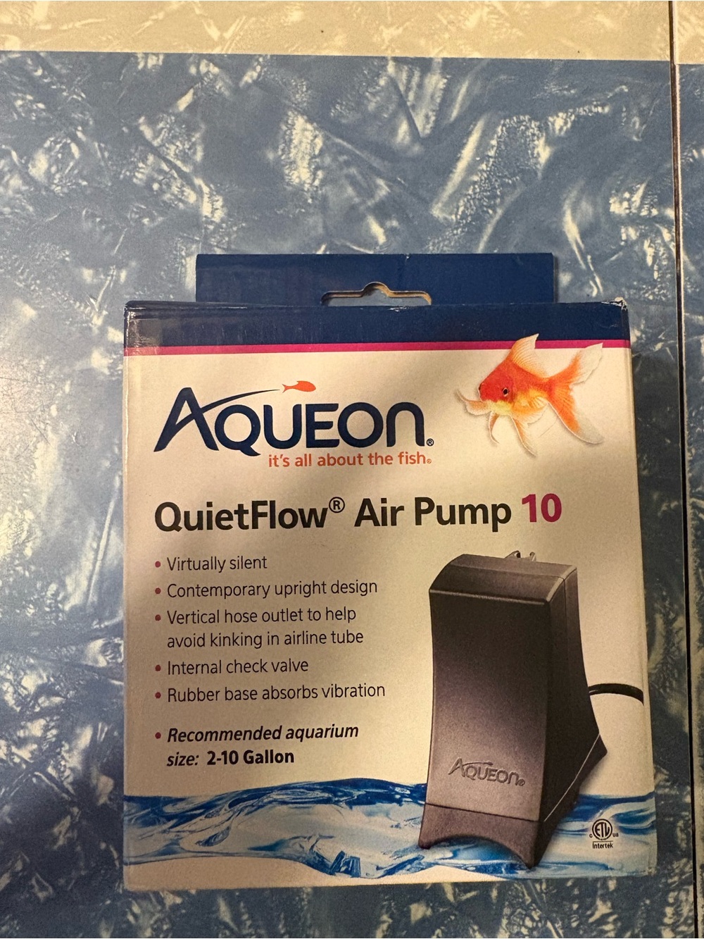 Aqueon QuietFlow Air Pump 10 - White/Blue Packaging - NEW NEVER USED
